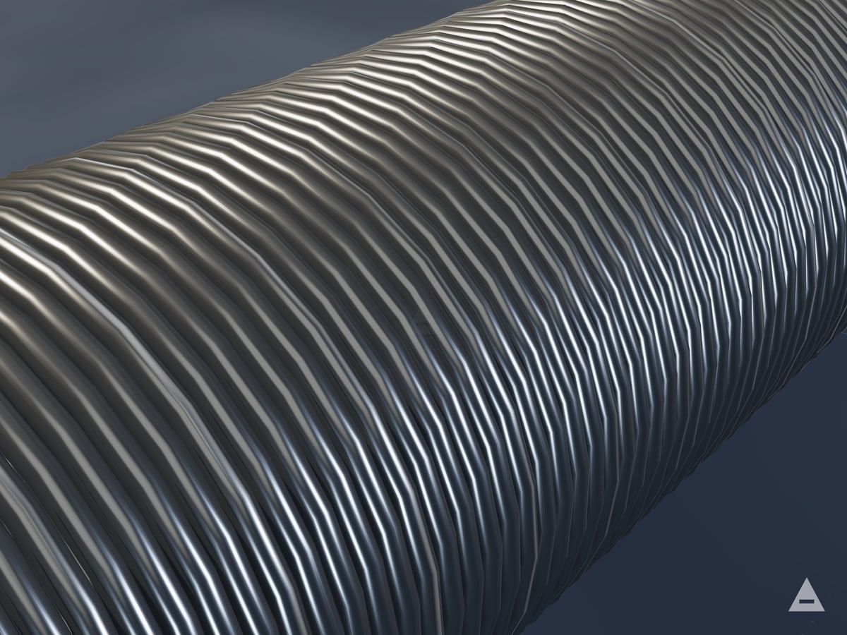 ER5356 Welding Wire — gerçek büküm yapısından render edilmiş kesit